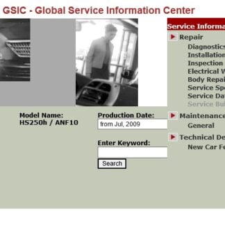 Lexus HS250h (ANF10#) Service Repair Manual & EWD (2009 – 2012) PDF Download