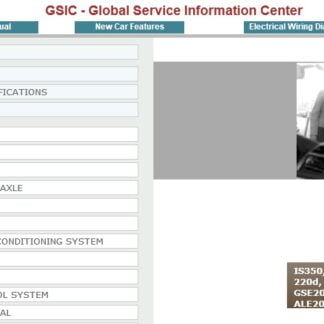 Lexus IS250 , IS300 , IS350 , IS220d , IS200d (GSE20, GSE21, GSE22, ALE20) Service Repair Manual & EWD (2005 – 2013) PDF Download