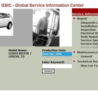 Lexus RX350 (GSU30, GSU35) Service Repair Manual & EWD (From Dec. 2006) PDF Download