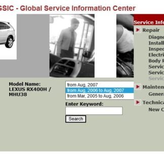 Lexus RX400h (MHU38) Service Repair Manual & EWD (2005-2009) PDF Download